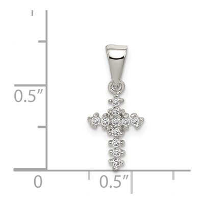 Sterling Silver CZ Girls' Cross Pendant – view 4