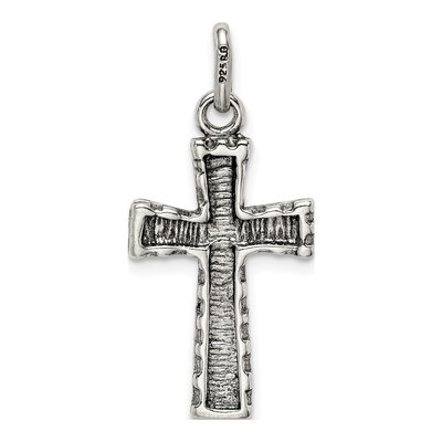 Sterling Silver Antiqued Cross Pendant – view 5
