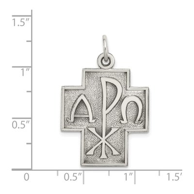 Sterling Silver Alpha Omega Cross Pendant – view 5