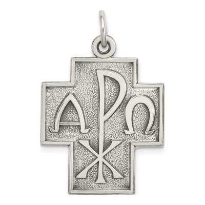 Sterling Silver Alpha Omega Cross Pendant