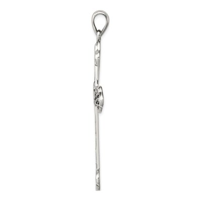 Sterling Silver Antiqued Thorn Cross Pendant – view 3