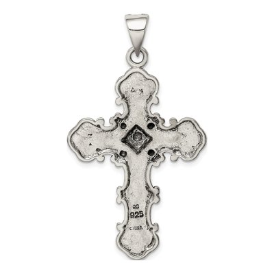 Sterling Silver Marcasite Antiqued Cross Pendant – view 5