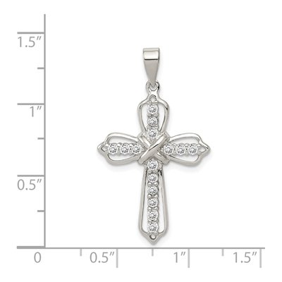 Sterling Silver CZ Cross Pendant – view 4