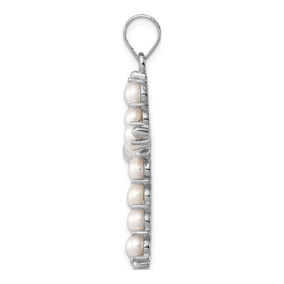 Sterling Silver Freshwater Cultured Pearl Cross Pendant – view 2
