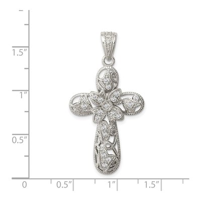 Sterling Silver CZ Cross Pendant – view 4