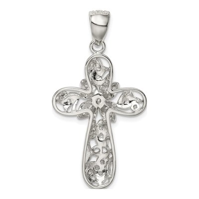 Sterling Silver CZ Cross Pendant – view 5
