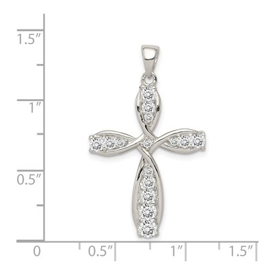 Sterling Silver CZ Cross Pendant – view 4