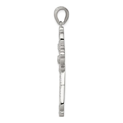Sterling Silver CZ Filigree Cross Pendant – view 3