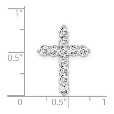 Sterling Silver CZ Cross Pendant – view 4