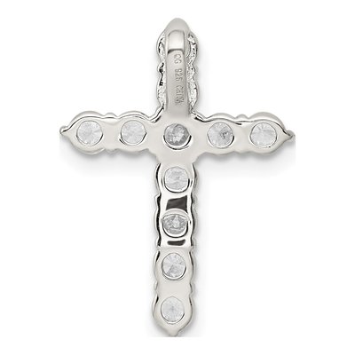 Sterling Silver CZ Cross Pendant – view 5