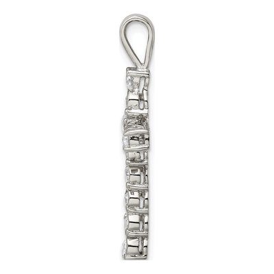 Sterling Silver CZ Latin Cross Pendant – view 3