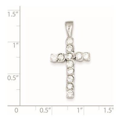 Sterling Silver CZ Latin Cross Pendant – view 4
