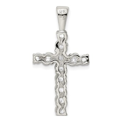 Sterling Silver CZ Latin Cross Pendant – view 5