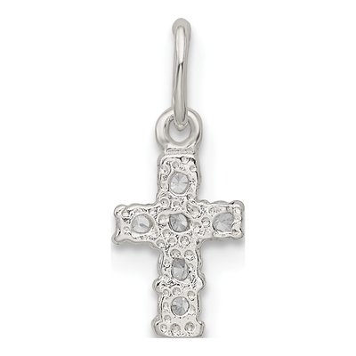 Sterling Silver CZ Cross for Kids Charm – view 5