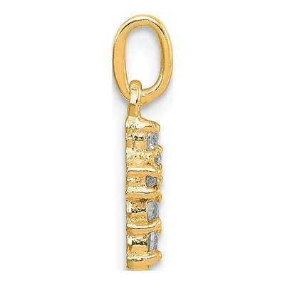 Gold-Plated Sterling Silver CZ Cross for Kids Charm – view 2