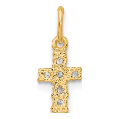 Gold-Plated Sterling Silver CZ Cross for Kids Charm – view 3