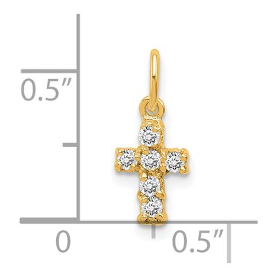 Gold-Plated Sterling Silver CZ Cross for Kids Charm – view 4