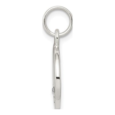 Sterling Silver Crystal Antiqued Stellux Faith Charm – view 3