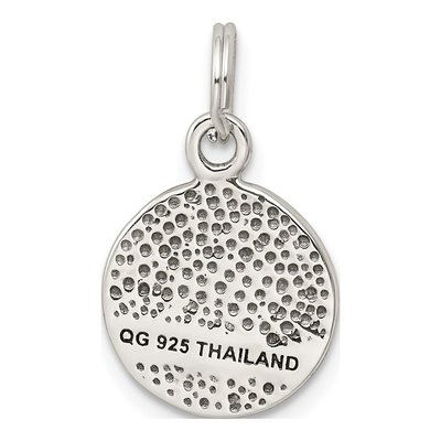 Sterling Silver Crystal Antiqued Stellux Faith Charm – view 5