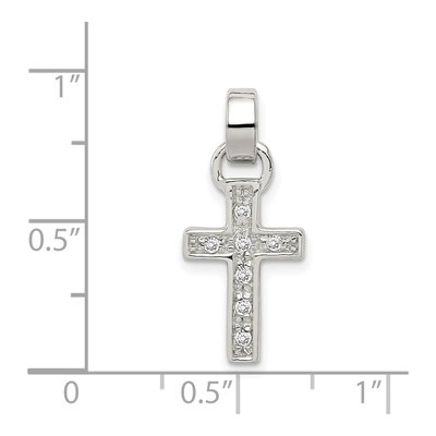 Sterling Silver CZ Latin Cross Pendant – view 4