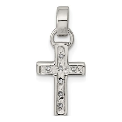 Sterling Silver CZ Latin Cross Pendant – view 5