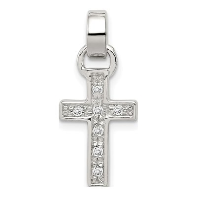 Sterling Silver CZ Latin Cross Pendant