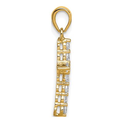 Gold-Plated Sterling Silver CZ Girls' Cross Pendant – view 2