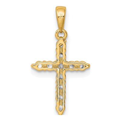 Gold-Plated Sterling Silver CZ Girls' Cross Pendant – view 3