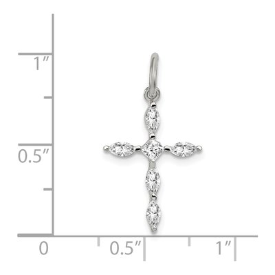 Sterling Silver CZ Cross Pendant – view 4