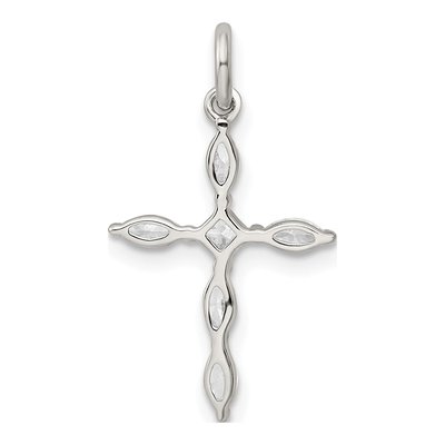 Sterling Silver CZ Cross Pendant – view 5