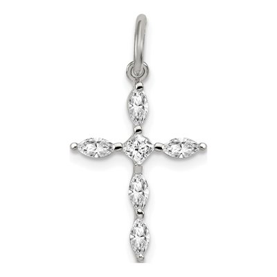 Sterling Silver CZ Cross Pendant