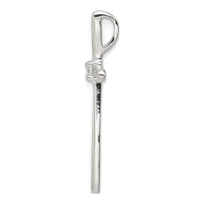 Sterling Silver CZ Cross Slide Pendant – view 3