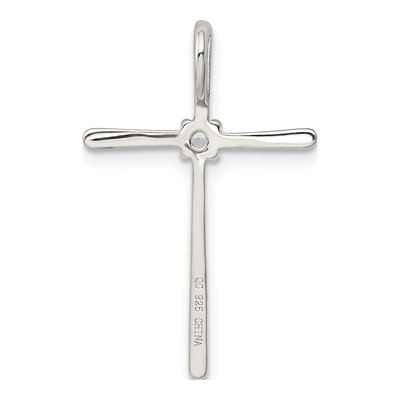 Sterling Silver CZ Cross Slide Pendant – view 5
