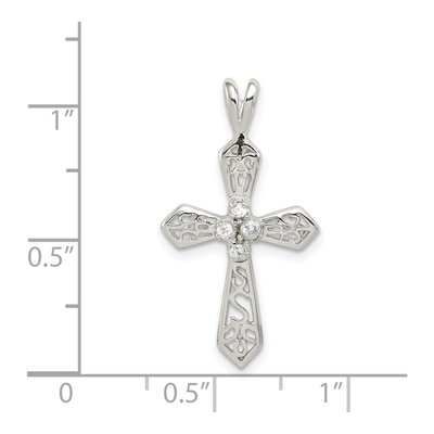 Sterling Silver CZ Passion Cross Pendant – view 4