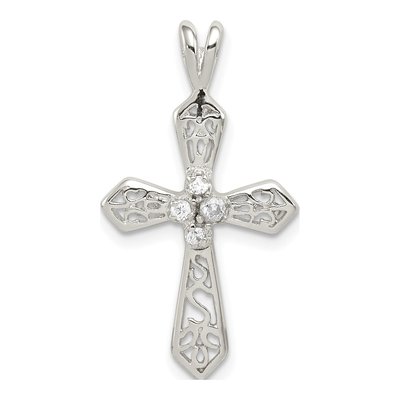 Sterling Silver CZ Passion Cross Pendant