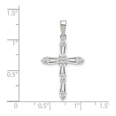 Sterling Silver CZ Cross Pendant – view 4