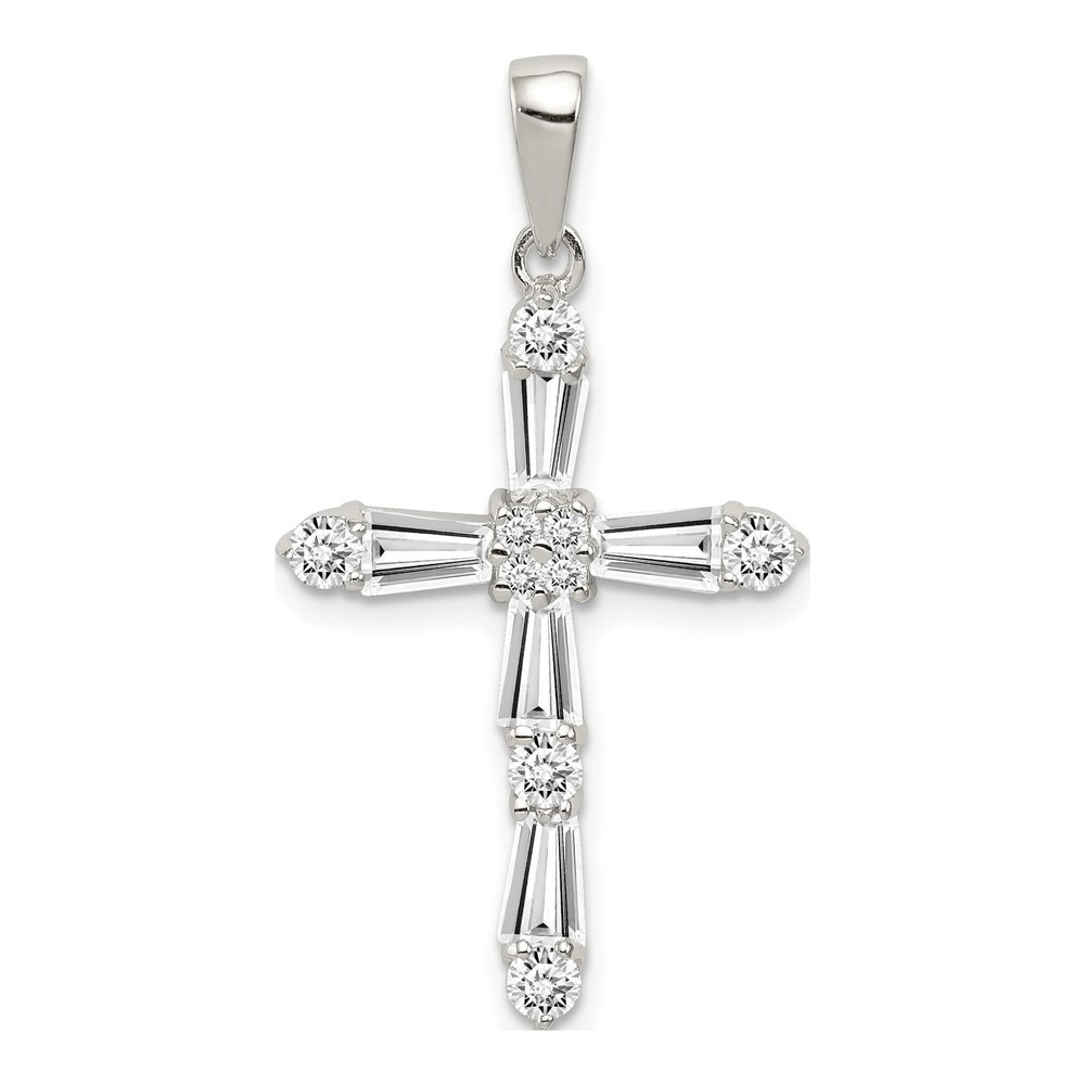Sterling Silver CZ Cross Pendant