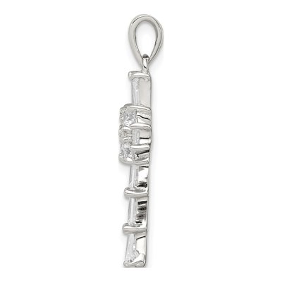 Sterling Silver CZ Latin Cross Pendant – view 3