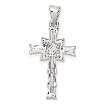 Sterling Silver CZ Latin Cross Pendant – view 5