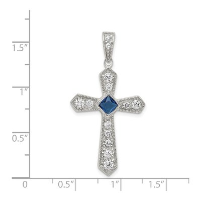Sterling Silver CZ Passion Cross Pendant – view 4