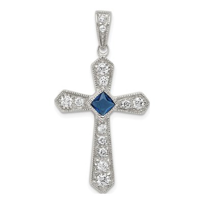 Sterling Silver CZ Passion Cross Pendant