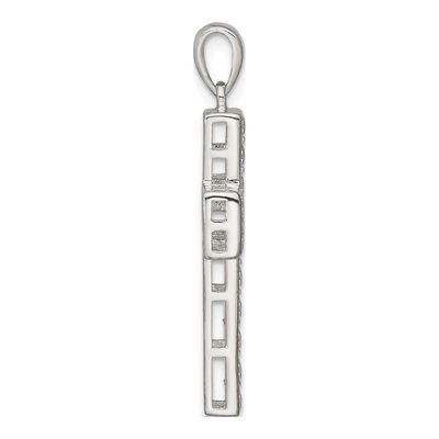 Sterling Silver CZ Latin Cross Pendant – view 3