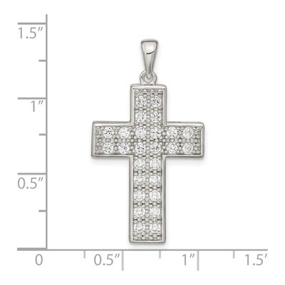 Sterling Silver CZ Latin Cross Pendant – view 4