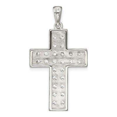 Sterling Silver CZ Latin Cross Pendant – view 5