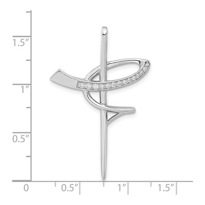 Sterling Silver CZ Cross Pendant – view 3