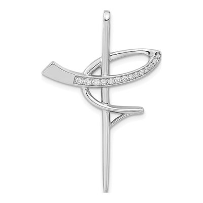 Sterling Silver CZ Cross Pendant