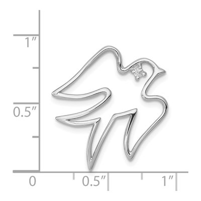 Sterling Silver CZ Dove Pendant – view 4