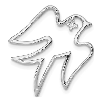 Sterling Silver CZ Dove Pendant