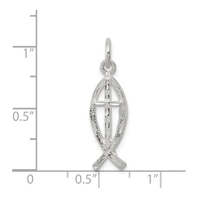 Sterling Silver Ichthus Fish Pendant – view 4