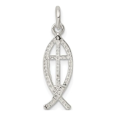 Sterling Silver Ichthus Fish Pendant – view 5